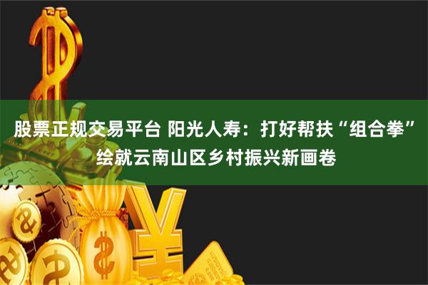 股票正规交易平台 阳光人寿：打好帮扶“组合拳” 绘就云南山区乡村振兴新画卷