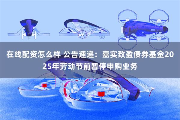 在线配资怎么样 公告速递：嘉实致盈债券基金2025年劳动节前暂停申购业务