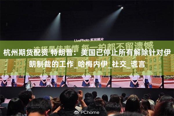 杭州期货配资 特朗普：美国已停止所有解除针对伊朗制裁的工作_哈梅内伊_社交_谎言