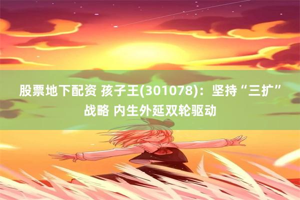 股票地下配资 孩子王(301078)：坚持“三扩”战略 内生外延双轮驱动