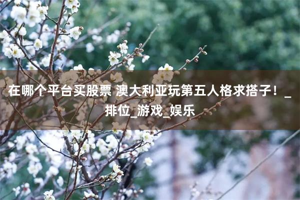 在哪个平台买股票 澳大利亚玩第五人格求搭子！_排位_游戏_娱乐